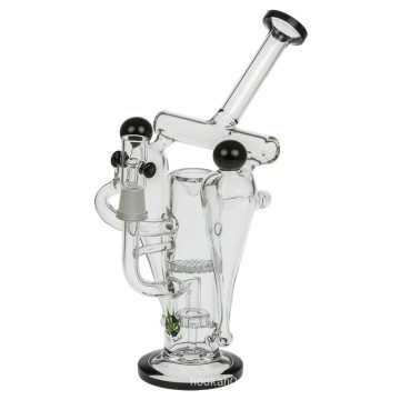 Glass Recycler Bubbler for Tobacco with Honeycomb Percolator (ES-GB-225)